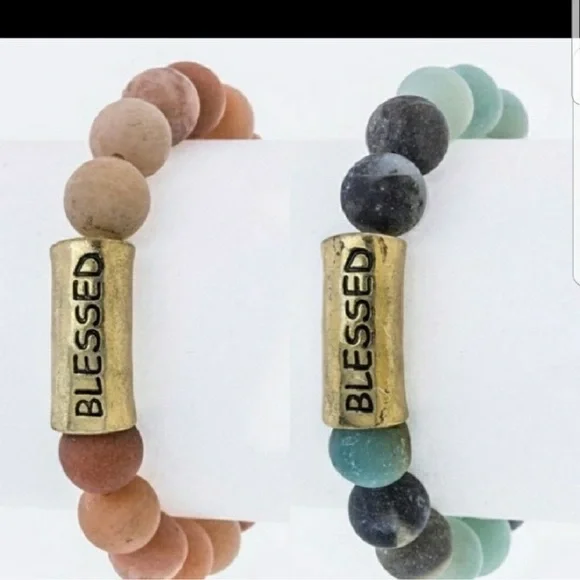 Natural Wood Grain Smooth Beads Bracelets - Picture 1 of 3